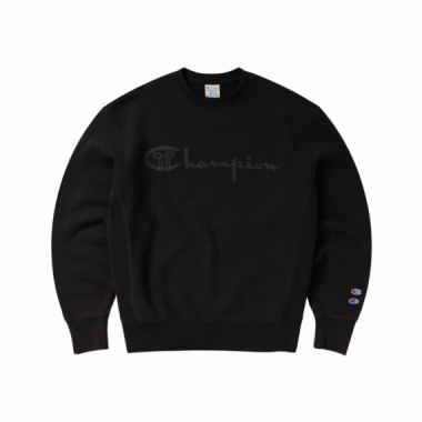 CHAMPION ROCHESTER Jers&eacute;is y Sudaderas Sudadera Aries X Champion Cuello Redondo con Logo Negra