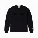 CHAMPION ROCHESTER Camisetas Hombre Camiseta Aries X Champion Stars de Manga Larga con Gráfico Unisex Negra