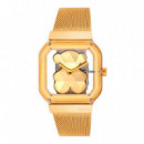 Reloj Analógico con Brazalete de Acero Dorado D-bear Party  TOUS