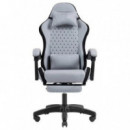 Silla Gaming Mars Gaming MGC-X Ergonómica con Reposapiés, Polipiel Negra y Plata