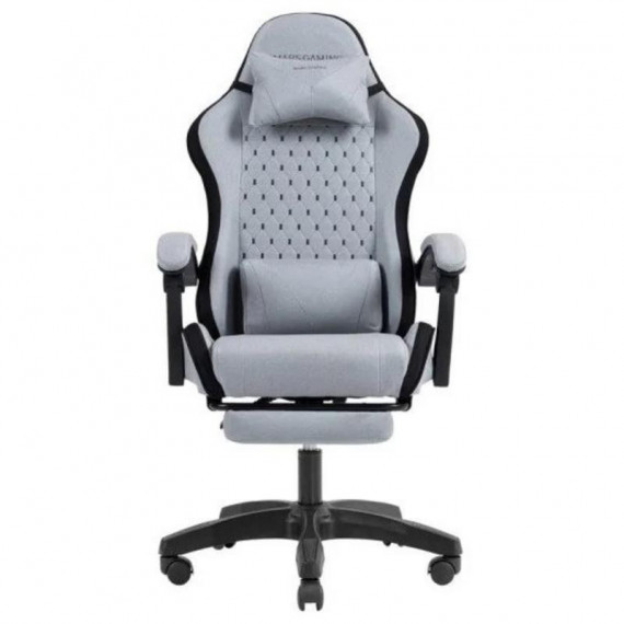 Silla Gaming Mars Gaming MGC-X Ergonómica con Reposapiés, Polipiel Negra y Plata