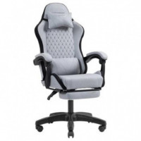 Silla Gaming MARS GAMING Mgc-x Ergonómica con Reposapiés, Polipiel Negra y Plata