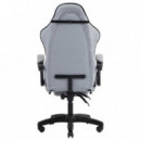 Silla Gaming Mars Gaming MGC-X Ergonómica con Reposapiés, Polipiel Negra y Plata