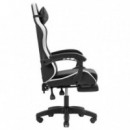 Silla Gaming Mars Gaming MGC-X Ergonómica con Reposapiés Cuero PU Blanco/Negro