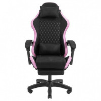 Silla Gaming MARS GAMING Mgc-x Ergonómica con Reposapiés de Tela Pu Rosa/negra