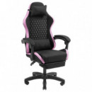 Silla Gaming Mars Gaming MGC-X Ergonómica con Reposapiés de Tela PU Rosa/Negra