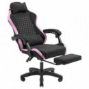 Silla Gaming Mars Gaming MGC-X Ergonómica con Reposapiés de Tela PU Rosa/Negra