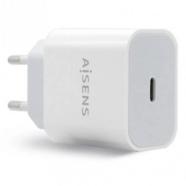 Cargador Smartphone/Tablet AISENS A110-0537 USB-C 20W Blanco