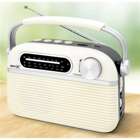 Radio Clásica Recargable Gen-X 4408 con Bluetooth, USB y Lector TF