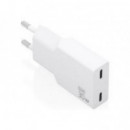 Cargador de Pared AISENS Slim GaN 30W PD/QC 3.0 con 2 USB-C Blanco (A110-1003)