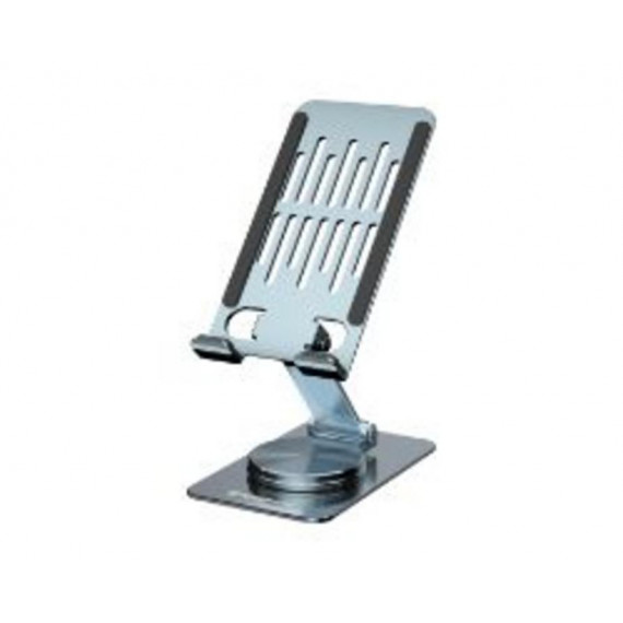 Soporte CONCEPTRONIC para Smartphone Giratorio y Plegable, Base Rotación 360°, Altura Ajustable, Plata (THANA08G)