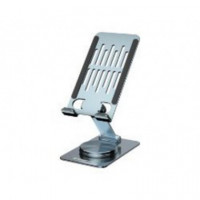 Soporte CONCEPTRONIC para Smartphone Giratorio y Plegable, Base Rotación 360°, Altura Ajustable, Plata (THANA08G)