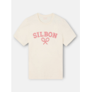 Camiseta Silbon raqueta media crema