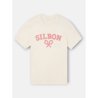 Camiseta Silbon raqueta media crema