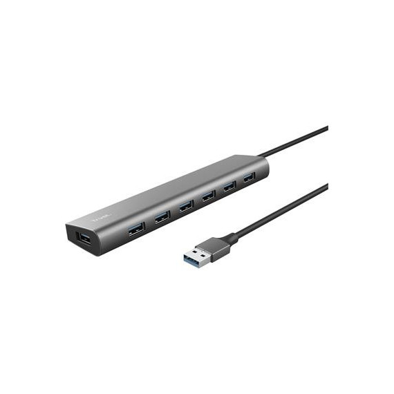 TRUST Hub 7xUsb 3.2 Gen 1 Halyx Con Toma TIpo C Para Alimentarlo (Alimentador No Incluido)