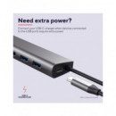 TRUST Hub 7xUsb 3.2 Gen 1 Halyx Con Toma TIpo C Para Alimentarlo (Alimentador No Incluido)