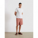 Pantalones cortos Pantalón corto FARAH Swinton Drawstring Herringbone Dusty Red