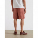 Pantalones cortos Pantalón corto FARAH Swinton Drawstring Herringbone Dusty Red