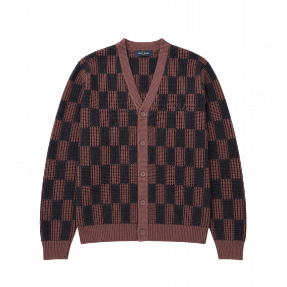 Chaquetas Hombre Cardigan FRED PERRY Carrington Road Cardigan Brick Navy