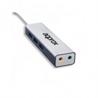 Tarjeta de Sonido USB APPROX 5.1 + Hub USB 3.0