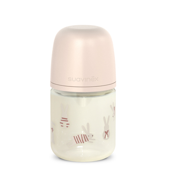 Biberon SUAVINEX B.a. Vidrio Sil 3P 120ML Rosa