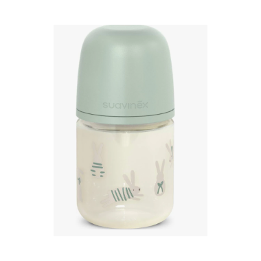 Biberon SUAVINEX B.a. Vidrio Sil 3P 120ML Verde