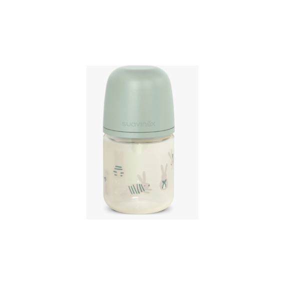 Biberon SUAVINEX B.a. Vidrio Sil 3P 120ML Verde
