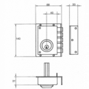 Cerradura De Seguridad Sobreponer - Jis - Derecha - Modeo 234 7d