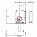 Cerradura De Seguridad Sobreponer - Jis - Derecha - Modeo 234 7d