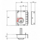 Cerradura De Seguridad Sobreponer - Jis - Derecha - Modeo 234 7d
