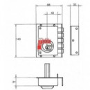 Cerradura De Seguridad Sobreponer - Jis - Derecha - Modeo 234 7d