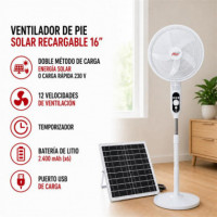 Ventilador Solar 15W LARRYHOUSE 16"