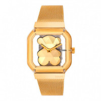 Reloj Analógico con Brazalete de Acero Dorado D-bear Party  TOUS