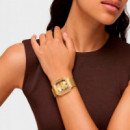 Reloj Analógico Con Brazalete De Acero Dorado D-Bear Party