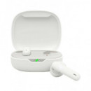 JBL Auricular Bluetooth WAVE FLEX 2 Blanco Manos Libres,Con Estuche de Carga 40H