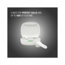 JBL Auricular Bluetooth WAVE FLEX 2 Blanco Manos Libres,Con Estuche de Carga 40H