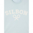 Camiseta SILBON Raqueta Media Aguamarina