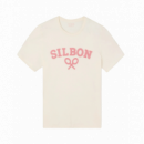 Camiseta SILBON Raqueta Media Crema