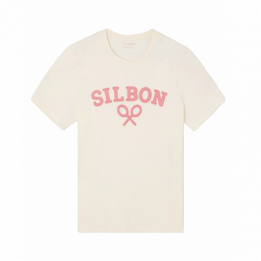Camiseta SILBON Raqueta Media Crema