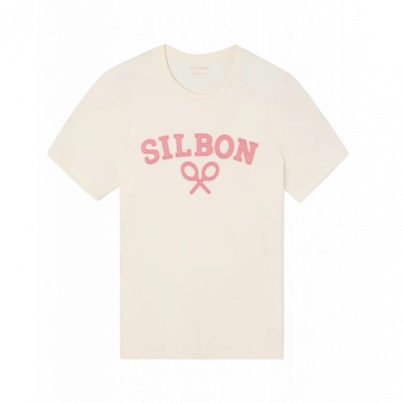 Camiseta SILBON Raqueta Media Crema