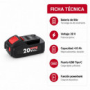 BATERÍA DE LITIO 20V 4.0AH CON USB-C ONLY ONE AICER