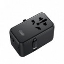 CARGADOR UNIVERSAL CON CABLE RETRÁCTIL 65W NEGRO XO