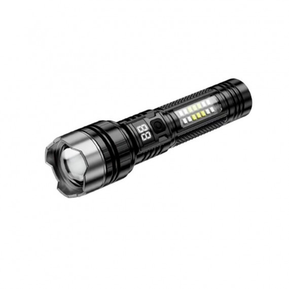 LINTERNA CON LUZ ESTROBOSCÍPICA Y ZOOM TELESCÓPICO 1.200MAH NEGRO XO