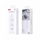 CABLE DE EXTENSION 2 ENCHUFES CA + 1 USB-A + 2 USB-C BLANCO XO
