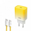 CARGADOR DE CARGA RÁPIDA USB TIPO C AMARILLO XO