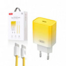 CARGADOR DE CARGA RÁPIDA USB TIPO C AMARILLO XO