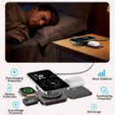 CARGADOR INALÁMBRICO MAGNÉTICO PLEGABLE 3 EN 1 NEGRO XO