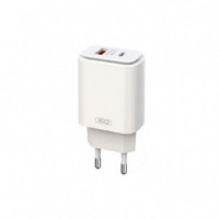 Cargador de Carga Rápida con Luz y con Cable Tipo C Blanco XO