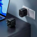 CARGADOR UNIVERSAL DE VIAJE 2 USB + 1 USB-C NEGRO XO