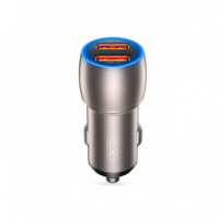 Cargador para el Coche Smart Dual con Cable Grisaceo XO
